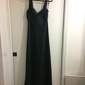 Black Satin Calvin Klein Evening Gown